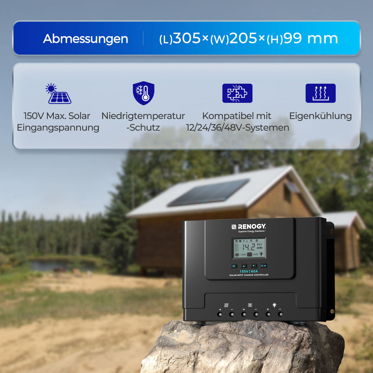 renogy-rover-lite-60a-mppt-solarladeregler-12v-24v-36v-48v image 2