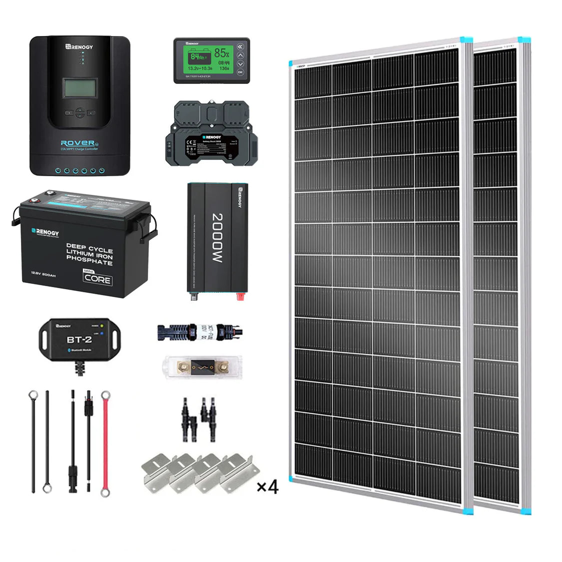 renogy-2-kwh-400w-12v-solarpanelsystem-mit-batterie-wechselrichter-und-laderegle image 3