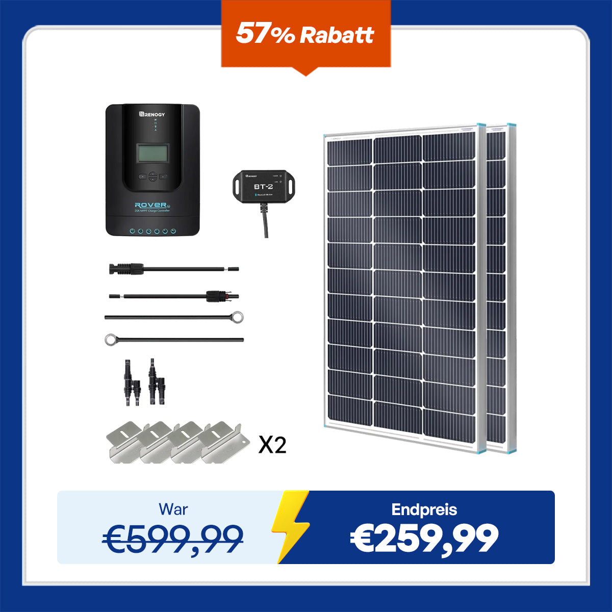 renogy-200w-12v-24v-premium-solaranlage-mit-20a-mppt-laderegler image 1
