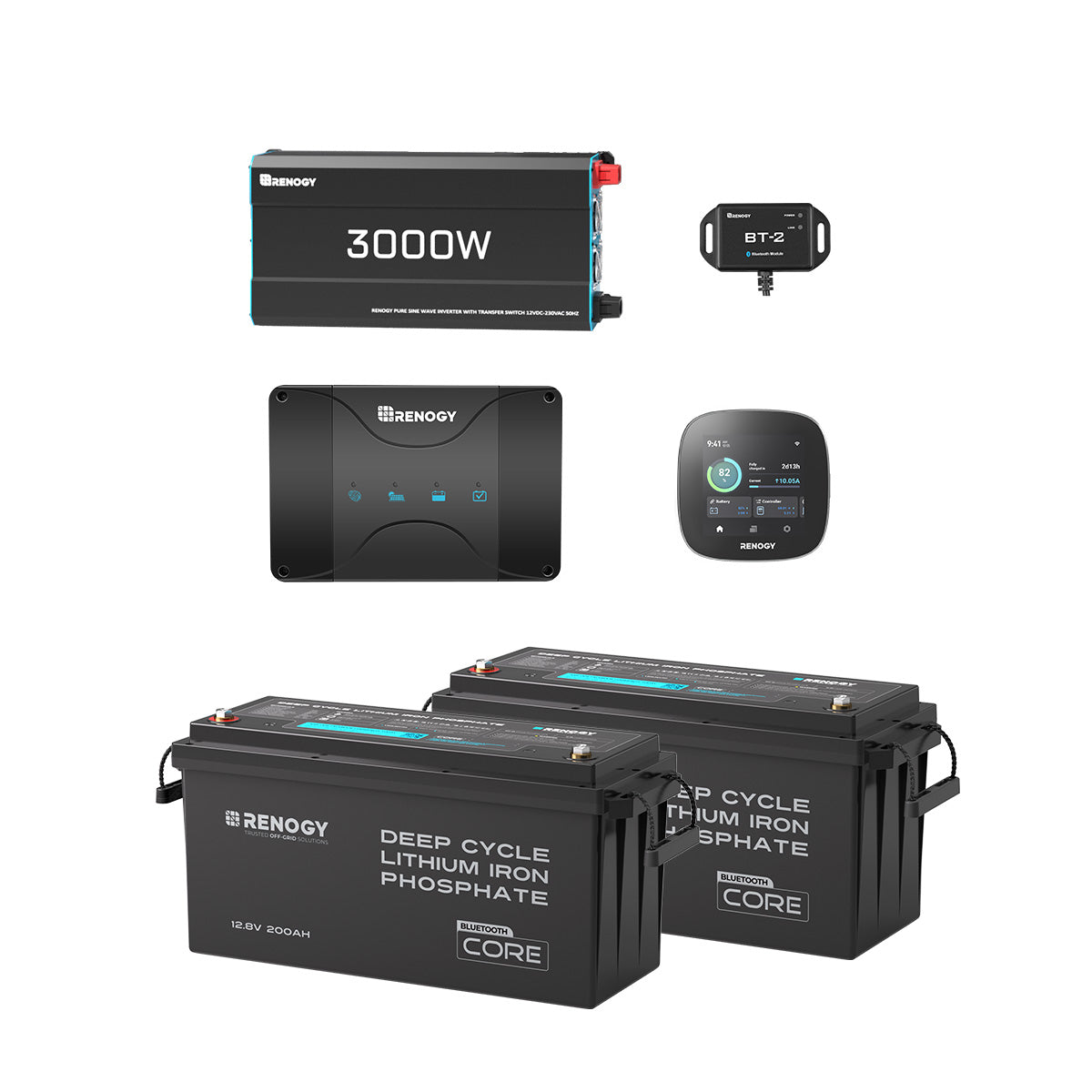 renogy-5-12-kwh-wohnmobil-solaranlage-mit-core-200ah-3000w-wechselrichter-50a-la image 2
