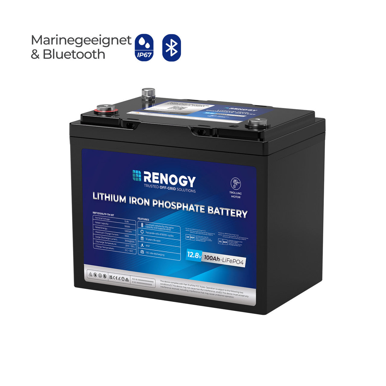 renogy-core-trolling-motor-12v-100ah-lifepo4-batterie-mit-bluetooth-ip67 image 2
