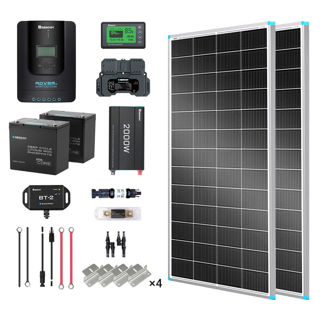 renogy-2-kwh-400w-12v-solarpanelsystem-mit-batterie-wechselrichter-und-laderegle image 1
