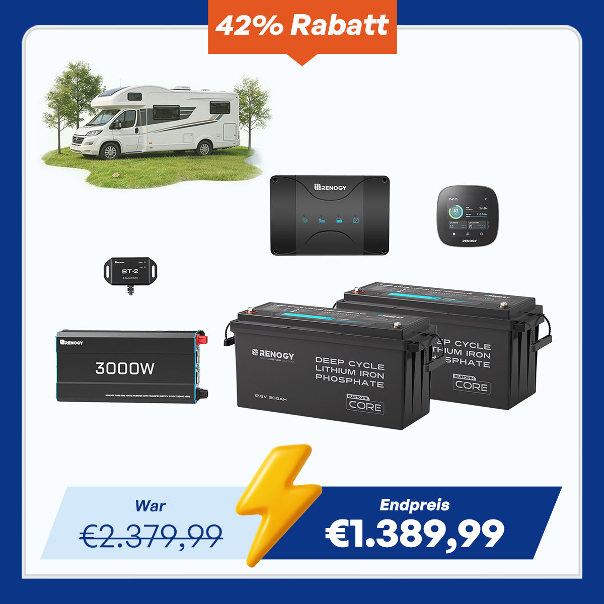 renogy-5-12-kwh-wohnmobil-solaranlage-mit-core-200ah-3000w-wechselrichter-50a-la image 1