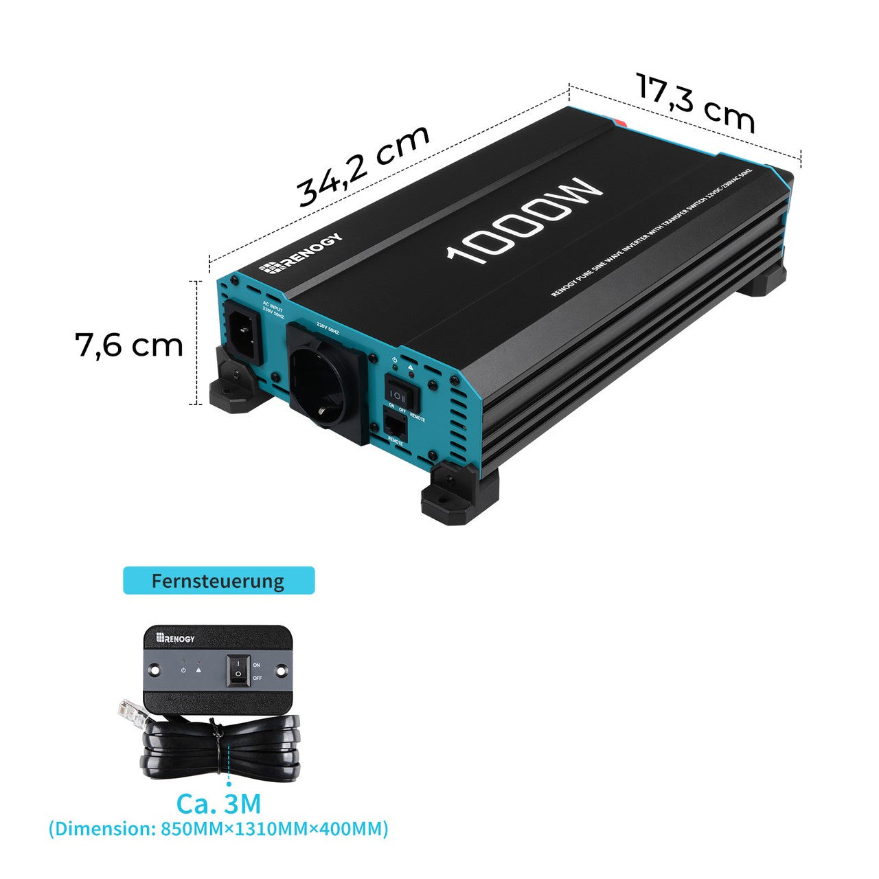 renogy-12v-1000w-wechselrichter-reine-sinuswelle image 2