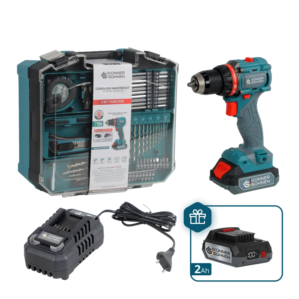 k-nner-s-hnen-ks-id20v-60-kit-74-plus-akku-schlagbohrer-meister-set-20v image 1