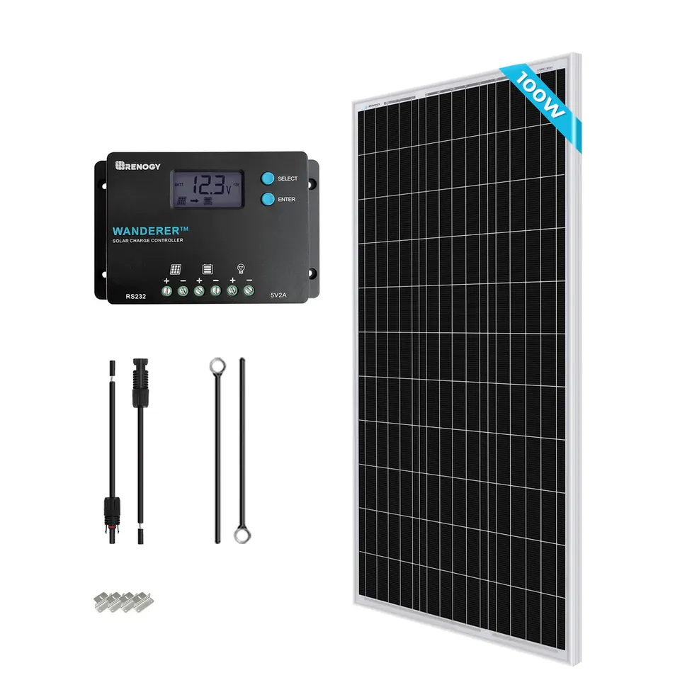 renogy-100w-solaranlage-12v-mit-10a-pwm-laderegler-f-r-wohnmobile image 1